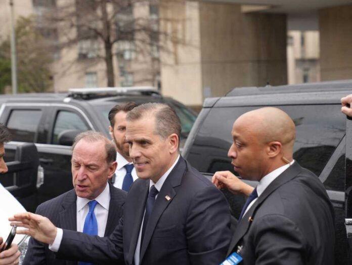 Hunter Biden stepping out of a car