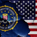 FBI seal overlaid on the American flag background.