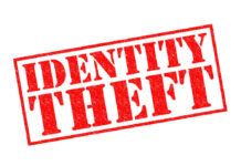 Identity theft text in red letters