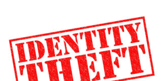 Identity theft text in red letters