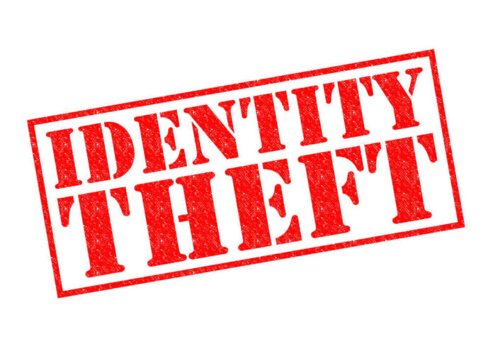 Identity theft text in red letters