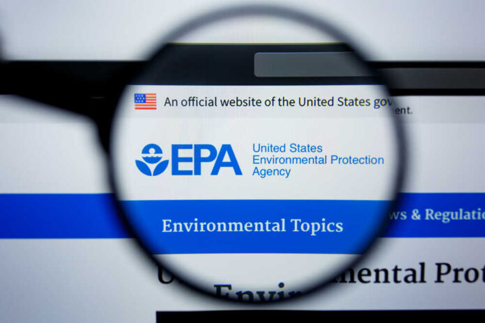 EPA website viewed through a magnifying glass