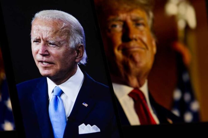 shutterstock_2401520329.jpg featured image Joe Biden and Donald Trump in separate portraits.