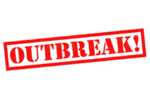 Red text indicating outbreak alert message