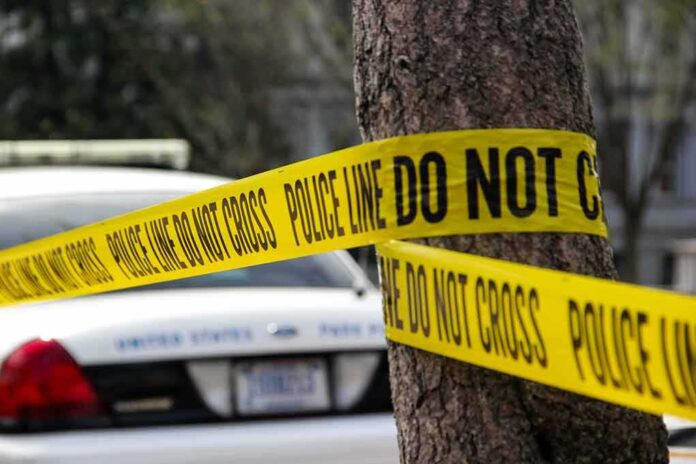 789649249 featured image Police tape surrounding a tree and police car.