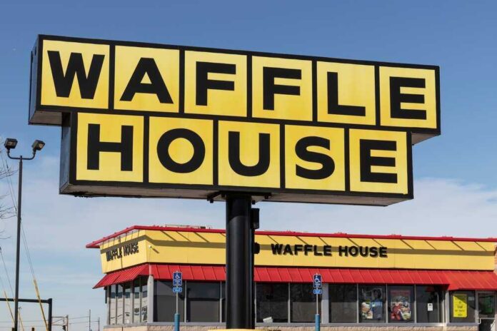 shutterstock_2080949608.jpg featured image Waffle House sign in front of restaurant building.