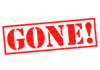 Red gone stamp with exclamation point
