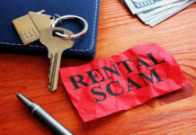 MASSIVE Fraud Ring Targets Desperate Renters A crumpled red paper labeled 'RENTAL SCAM' next to keys and cash