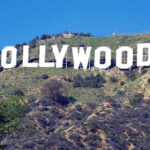 Hollywood sign on a hillside in Los Angeles.