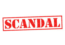 $250 Million Blue State Scandal EXPOSED — Terrorists Got Taxpayer Cash?! Red stamp with the word scandal