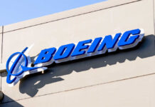 Boeing corporate logo displayed on a building