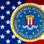 FBI seal overlaid on an American flag background