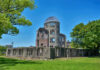 The Hiroshima Peace Memorial, a historic ruin surrounded by greenery