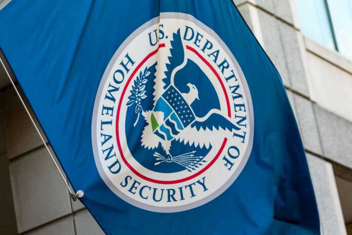 U.S. Department of Homeland Security flag.