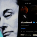 Musk Turning X Into A Bank?! Elon Musks profile on mobile screen, blurred background face.