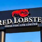 Red Lobster’s Endless Shrimp RETURNS Red Lobster restaurant sign with red lobster logo.