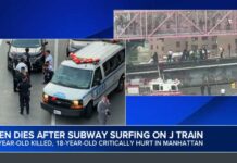 1 dead another critical after subway surfing on J train