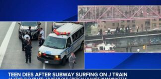 1 dead another critical after subway surfing on J train
