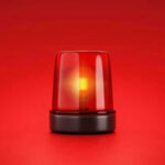 Diving Mystery: Who Knew the Deadly Plan? Red emergency light on solid red background.