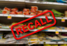 RECALL ALERT: What’s Lurking in Your Pantry? Recall notice over grocery store shelves.