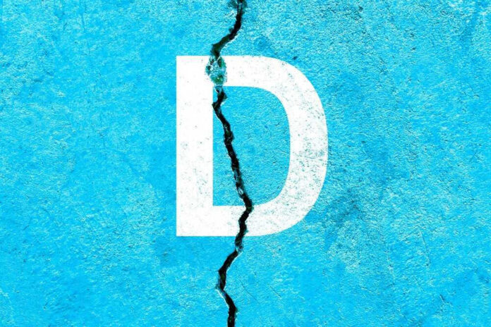 shutterstock_2222197073-1.jpg White letter D on cracked blue surface.