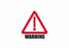 Red warning sign with an exclamation mark