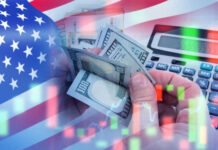 Water Bills SURGE — Millions Can’t Afford USA flag calculator and hands holding dollars overlapping