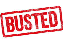 BUSTED: From Basketball Locker Room To Lockup Red Busted stamp on white background