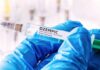 Black-Market Diet Shots Exposed Gloved hands holding a syringe labeled Ozempic