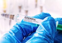 Black-Market Diet Shots Exposed Gloved hands holding a syringe labeled Ozempic