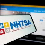 NHTSA logo displayed on a smartphone screen