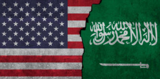 United States and Saudi Arabia flags side by side