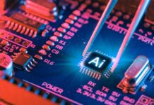 AI Toothbrush Films Inside Mouth? WHAT? AI microchip on a blue circuit board held by tweezers