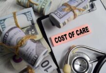 Trump Sending Some Americans THESE $500 Checks Bundles of cash next to a stethoscope and a note that says 'COST OF CARE'