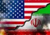 VIDEO: U.S. Attacks — Iranian Tankers Hit A cracked wall displaying the flags of the USA and Iran, symbolizing conflict