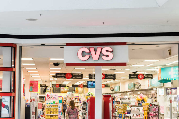 Burke,,Usa,-,February,18,,2017:,Cvs,Pharmacy,Store,Exterior CVS storefront inside a brightly lit pharmacy
